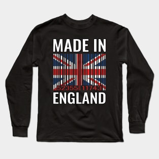 Made in England Barcode Flag Long Sleeve T-Shirt